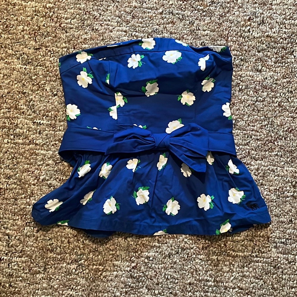 Peplum Floral Strapless Top Coquette Twee